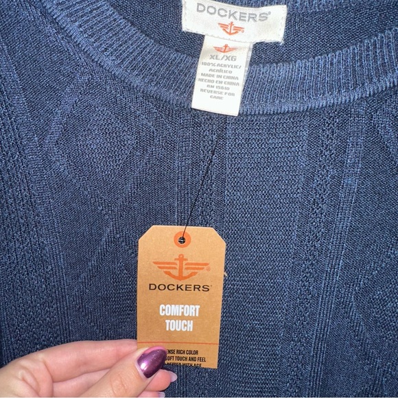 Dockers - Comfort Touch Navy Blue Crewneck Sweater - Picture 4 of 5
